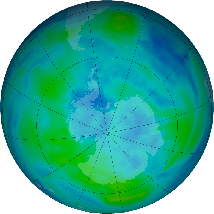 Antarctic ozone map for 26 March 1998